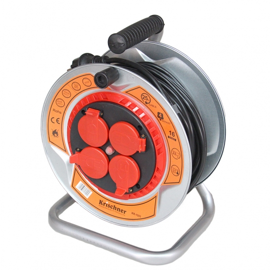 Predlžovací kábel na bubne 25 m šedý 2,5mm