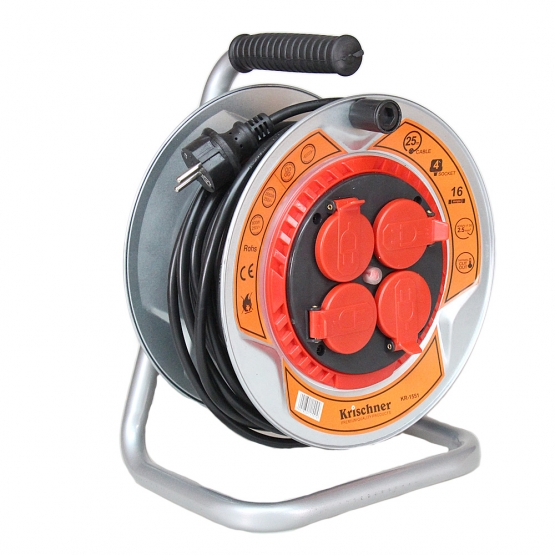 Predlžovací kábel na bubne 25 m šedý 2,5mm