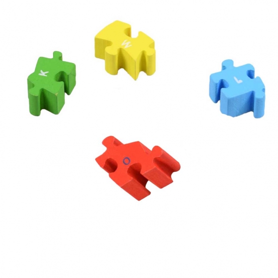 Vzdělávací drevené puzzle kolo