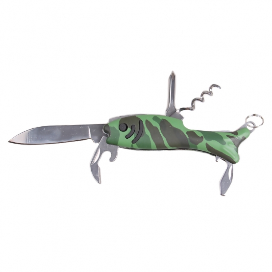 5-funkčný vreckový nôž rybička maskáčová