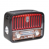 Prenosné 3pásmové solárne rádio čierno-červené MUSIC