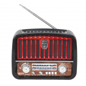 Prenosné 3pásmové solárne rádio čierno-červené MUSIC