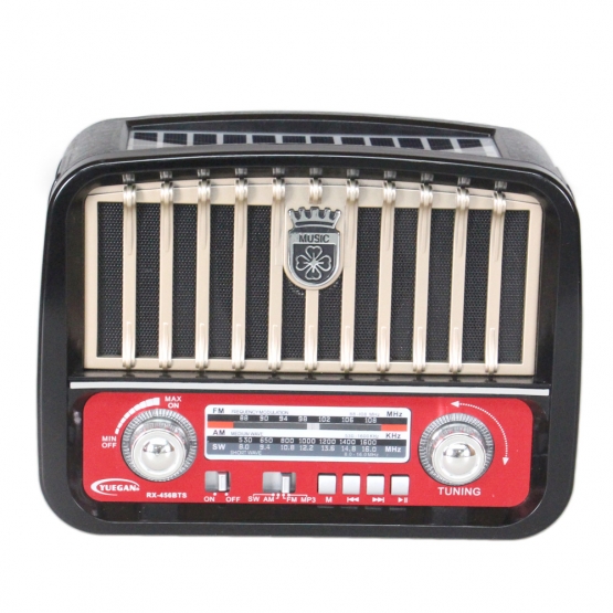 Prenosné 3pásmové solárne rádio čierno-zlaté MUSIC