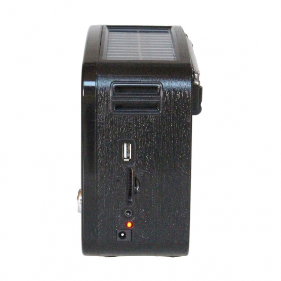 Prenosné 3pásmové solárne rádio čierno-zlaté MUSIC