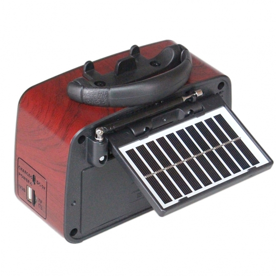 Prenosné 3pásmové solárne rádio GOLON hnedé