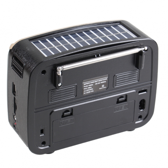 Prenosné 3pásmové solárne rádio béžové YUEGAN
