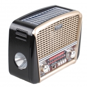 Prenosné 3pásmové solárne rádio béžové YUEGAN