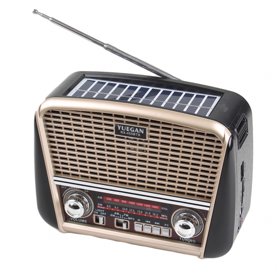 Prenosné 3pásmové solárne rádio béžové YUEGAN