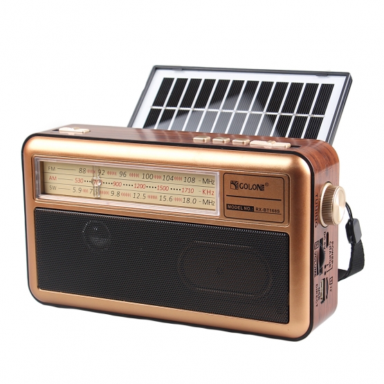 Prenosné 3-pásmové solárne rádio X-BASS žlté