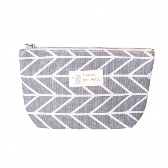 Kozmetická taška Handmade šedá geometrický vzor