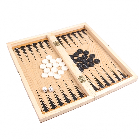 Drevená šachová sada 3v1