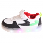 Detské tenisky svietiace trojfarebné čierne