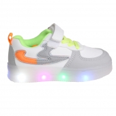 Detské tenisky svietiace trojfarebné šedé