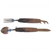 Rozkladací multifunkčný kempingový príbor B-SQUL červený