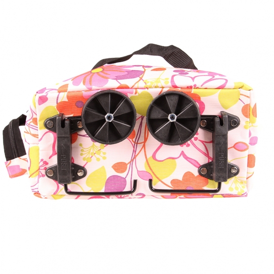 Nákupná taška s kolieskami ružové kvety