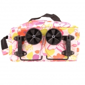 Nákupná taška s kolieskami ružové kvety