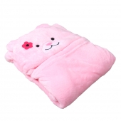 Detská deka Happy Baby ružová - medvedík s kvietkom