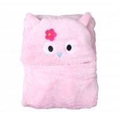 Detská deka Happy Baby ružová - sova s ​​kvietkom