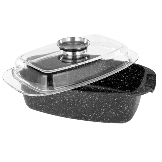 Hliníkový pekáč 5,5l čierny mramor