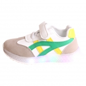Detské tenisky svietiace so špičkou žltozelenej var.2