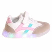 Detské tenisky svietiace so špičkou modro-ružovej var.1