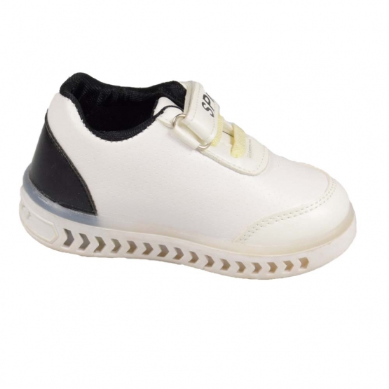 Detské tenisky svietiace bieločierne 