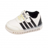 Detské tenisky svietiace bieločierne 