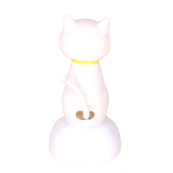 Solárna tancujúca dekorácia mačička biela