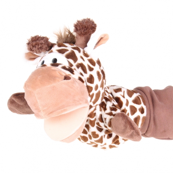 Plyšový maňuška na ruku žirafa var.1