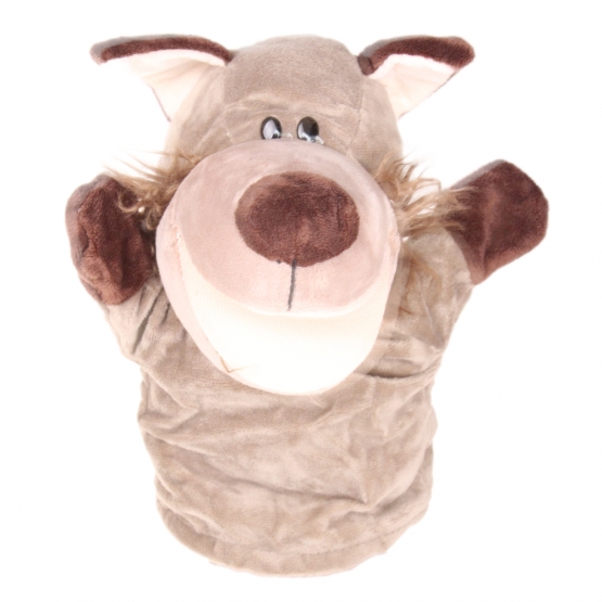 Plyšový maňuška na ruku vlk