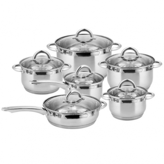 12-dielna sada hrncov z nerezovej ocele EH-9013
