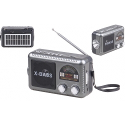 Solárne 3pásmové rádio FERVENT šedé