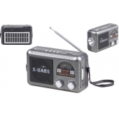 Solárne 3pásmové rádio FERVENT šedé