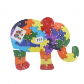 Vzdělávací drevené puzzle slon var.3