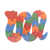 Vzdělávací drevené puzzle had var.2