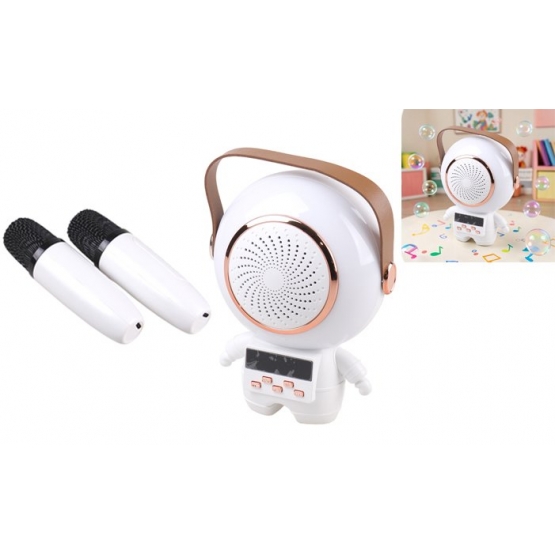 Bezdrôtový karaoke astronaut biely