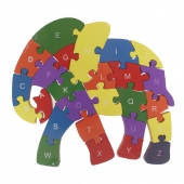 Vzdělávací drevené puzzle slon var.6
