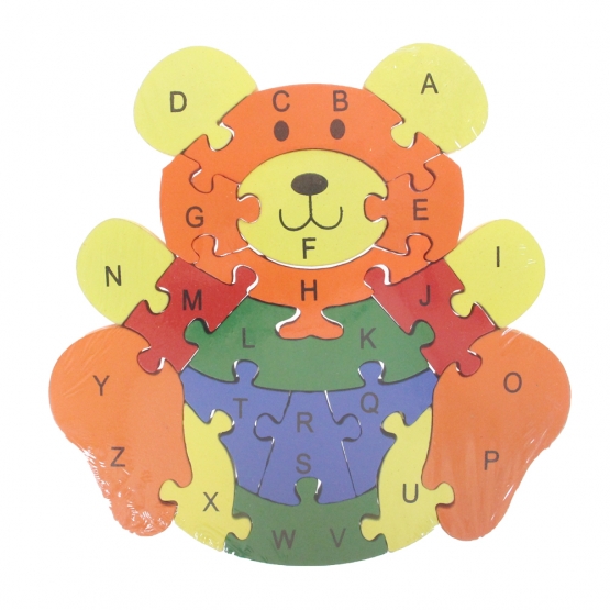 Vzdělávací drevené puzzle medvedík var.1