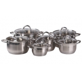 12-dielna sada hrncov z nerezovej ocele EH-9099