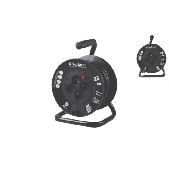 Predlžovací kábel na bubne 25 m čierny 2,5mm