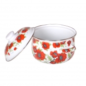 10-dielna sada smaltovaných hrncov červený mak