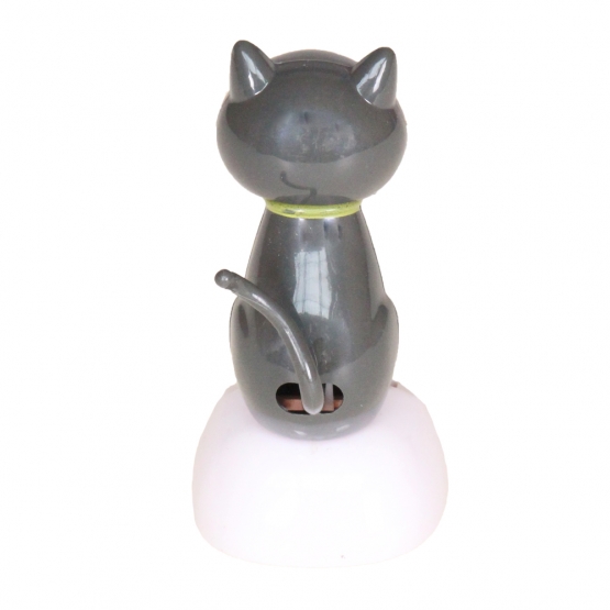 Solárna tancujúca dekorácia mačička tmavo šedá