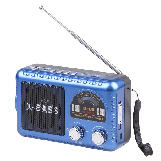 Solárne 3pásmové rádio FERVENT modré
