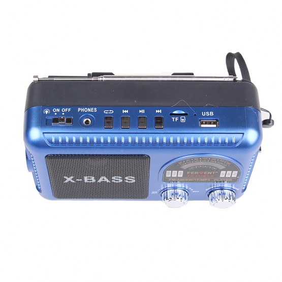 Solárne 3pásmové rádio FERVENT modré