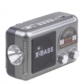 Solárne 3pásmové rádio FERVENT šedé