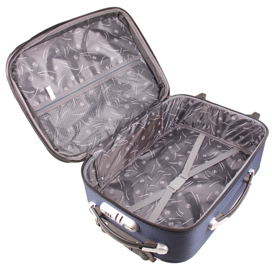 Sada 3 látkových kufrov modrá 4