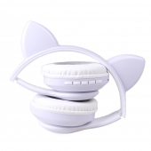 Bezdrôtové slúchadlá s mačacími ušami fialové