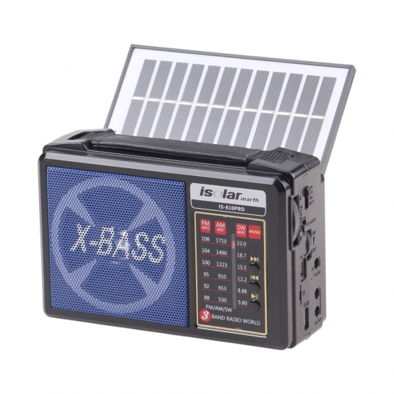 Solárne 3pásmové rádio IS-810PRO modré