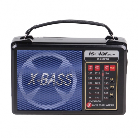 Solárne 3pásmové rádio IS-810PRO modré