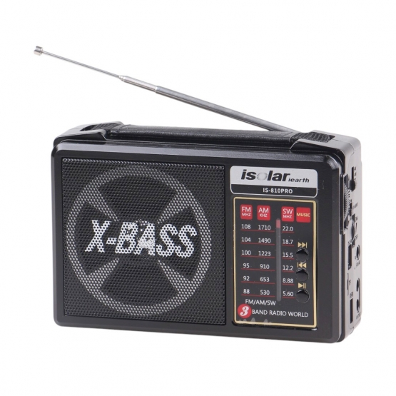 Solárne 3pásmové rádio IS-810PRO čierne